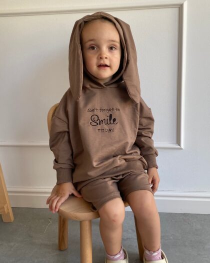 Bluza królik "smile" + szorty z kieszeniami