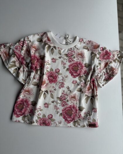 T-shirt oversize z falbanką "garden"
